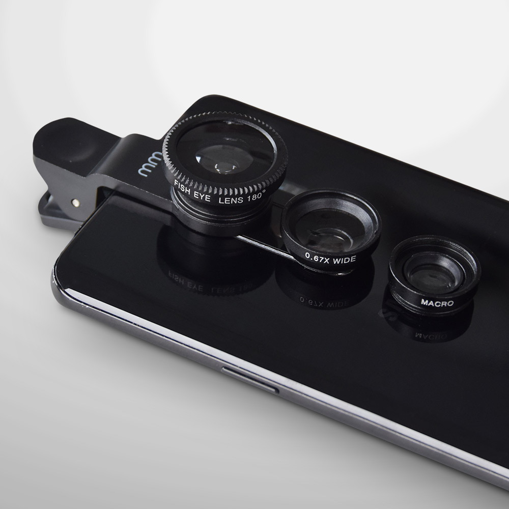 Smartphone Camera Lens - 3 in 1 - Macro, Fisheye en Wide Angle Lens - Universeel - Smartphone Lens