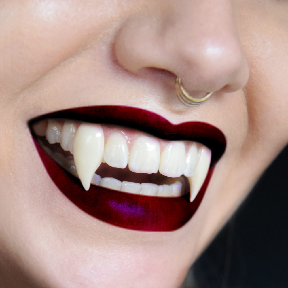 Vampiertanden Pro - Ontwikkeld Door Tandheelkundigen - Herbruikbaar - Gemakkelijk Bijvijlen of Knippen - Incl. Lijm + Bewaardoos - Vampire Fangs