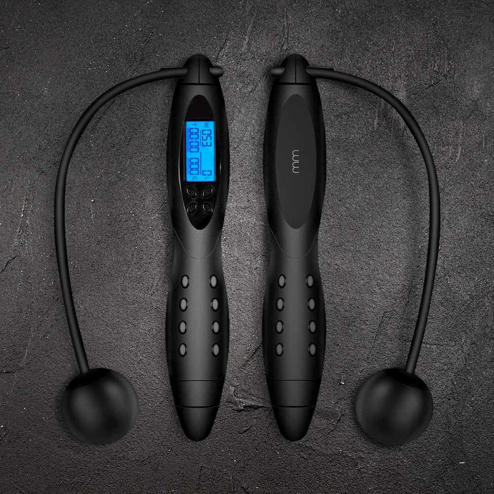 Draadloos Springtouw Digitaal Display met Calorieteller, Sprongenteller en Snelheidsmeter Cordless Jump Rope